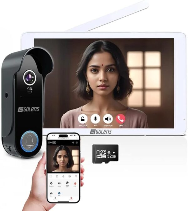 Smart Video Doorbell with 7-Inch Display – by Golens | Available at CameraVale.com